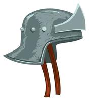 Helmet of soldier, protective medieval headwear vector