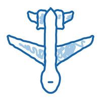 drone airplane doodle icon hand drawn illustration vector