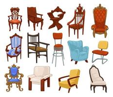 vector de muebles de diferentes edades y culturas