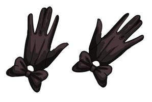 Vintage female gloves of textile or leather vector