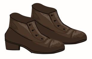 Vintage men boots, leather retro shoes in store vector