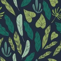 Exotic leaves and foliage, plants seamless pattern vector