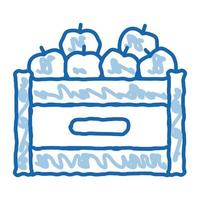 caja de fruta contenedor doodle icono dibujado a mano ilustración vector