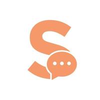 Letter S Chat Communicate Logo Design Concept With Bubble Chat Symbol vector