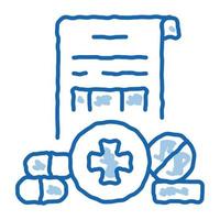 pharmaceutical license doodle icon hand drawn illustration vector