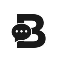 Letter B Chat Communicate Logo Design Concept With Bubble Chat Symbol vector