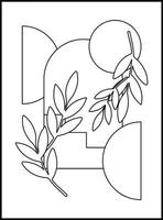 Minimalist Boho Coloring pages vector