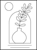 Minimalist Boho Coloring pages vector