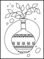 Minimalist Boho Coloring pages vector