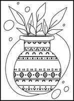 Minimalist Boho Coloring pages vector