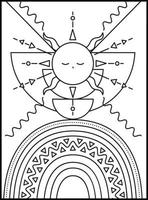 Minimalist Boho Coloring pages vector