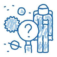 space researcher doodle icon hand drawn illustration vector