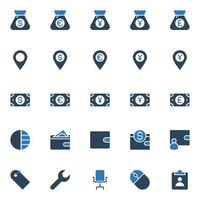 Two color icons for Business and financial. vector