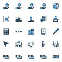 Two color icons for Business and financial. vector