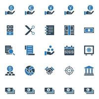 Two color icons for Business and financial. vector