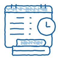 horario y rutina diaria del administrador doodle icono dibujado a mano ilustración vector