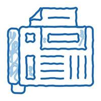 answering fax administrator doodle icon hand drawn illustration vector