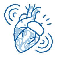 heart attack doodle icon hand drawn illustration vector