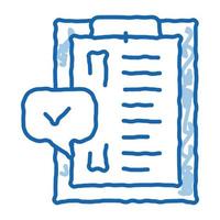 task list of audit doodle icon hand drawn illustration vector