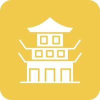 Forbidden City Glyph Round Corner Background Icon vector