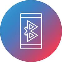 icono de fondo de círculo degradado de línea de bluetooth vector