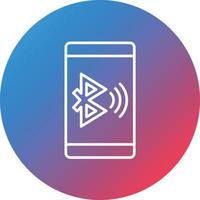 Bluetooth Connect Line Gradient Circle Background Icon vector