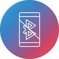Bluetooth Disabled Line Gradient Circle Background Icon vector