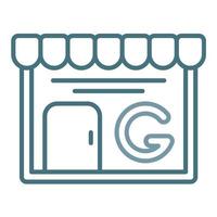 Google My Business Line Two Color Icon vector