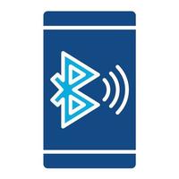 bluetooth conectar glifo icono de dos colores vector