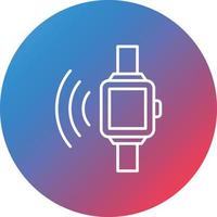 Smart Watch Line Gradient Circle Background Icon vector