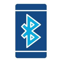 icono de dos colores de glifo de bluetooth vector