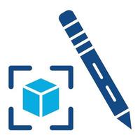 Cube Glyph Two Color Icon vector