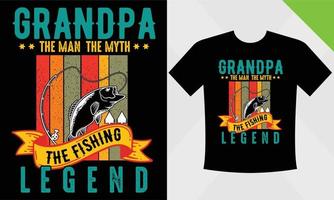 Grandpa the man the myth the fishing legend vector