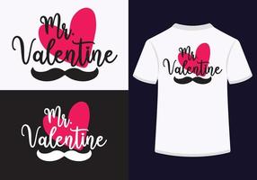 Srs. diseño de camiseta de San Valentín vector