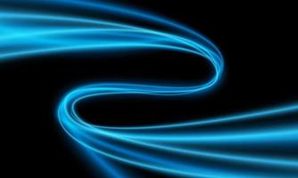 Abstract blue light curve speed on black design modern futuristic technology background vector