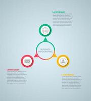 infografía de círculo vectorial, diagrama de ciclo, gráfico, gráfico de presentación. concepto de infografía empresarial con 3 opciones, partes y pasos. procesos infográficos de negocios. concepto creativo para infografía vector