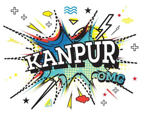 Kanpur Comic Text in Pop Art Style Isolated on White Background.