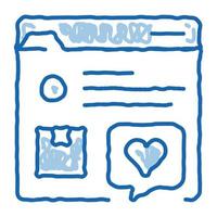 review internet shop web site doodle icon hand drawn illustration vector