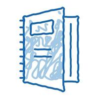 cuaderno de auditoría doodle icono dibujado a mano ilustración vector