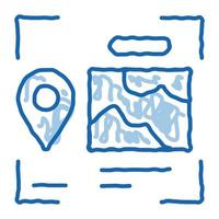 image and gps location for identity doodle icon hand drawn illustration vector