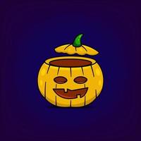 pumpkin halloween character. halloween mascot. halloween character. vector
