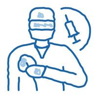 anesthesiologist medical worker doodle icon hand drawn illustration vector