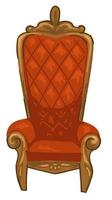 Retro furniture, victorian epoch soft comfy chair vector