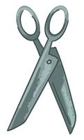 Ancient old fashioned scissors with sharp blade vector