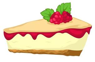 Sweet cake with raspberry jam and berry piece vector