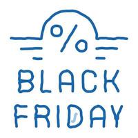 black friday sale doodle icon hand drawn illustration vector