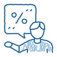 ilustración de dibujado a mano de icono de doodle de negociación de cliente vector