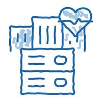 hospital review doodle icon hand drawn illustration vector