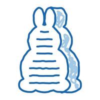bath layer in rabbit form doodle icon hand drawn illustration vector