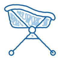 baño sobre ruedas doodle icono dibujado a mano ilustración vector